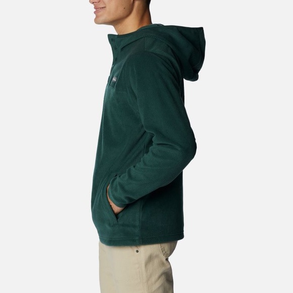 Columbia Men's Steens Mountain™ Half Snap Fleece Corduroy Spruce Green Hoodie L - Picture 4 of 10